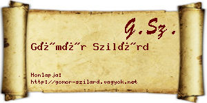 Gömör Szilárd névjegykártya